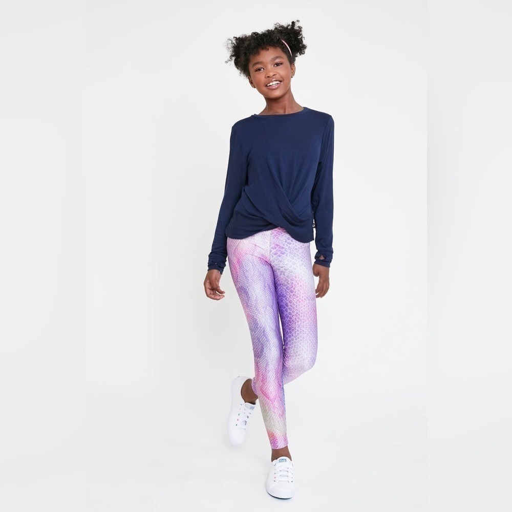 Terez Girls Purple and Pink Snake Leggings XL NEW